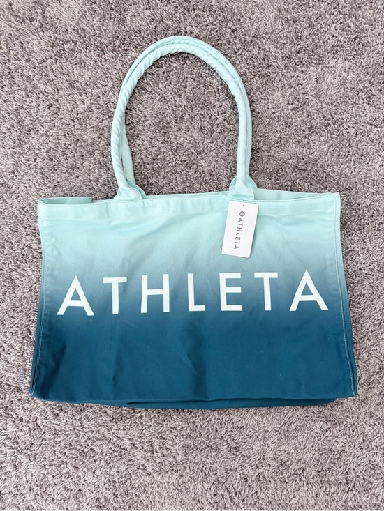 Athleta Handbags - Athleta Teal Ombre Canvas Tote